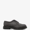 Pantofi Doucal's Brogue-Detail Panelled gri