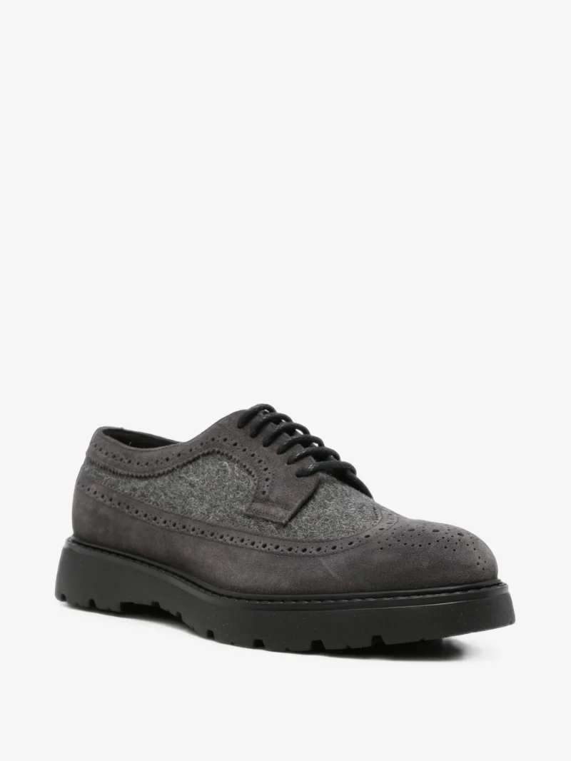 Pantofi Doucal's Brogue-Detail Panelled gri - imagine 3
