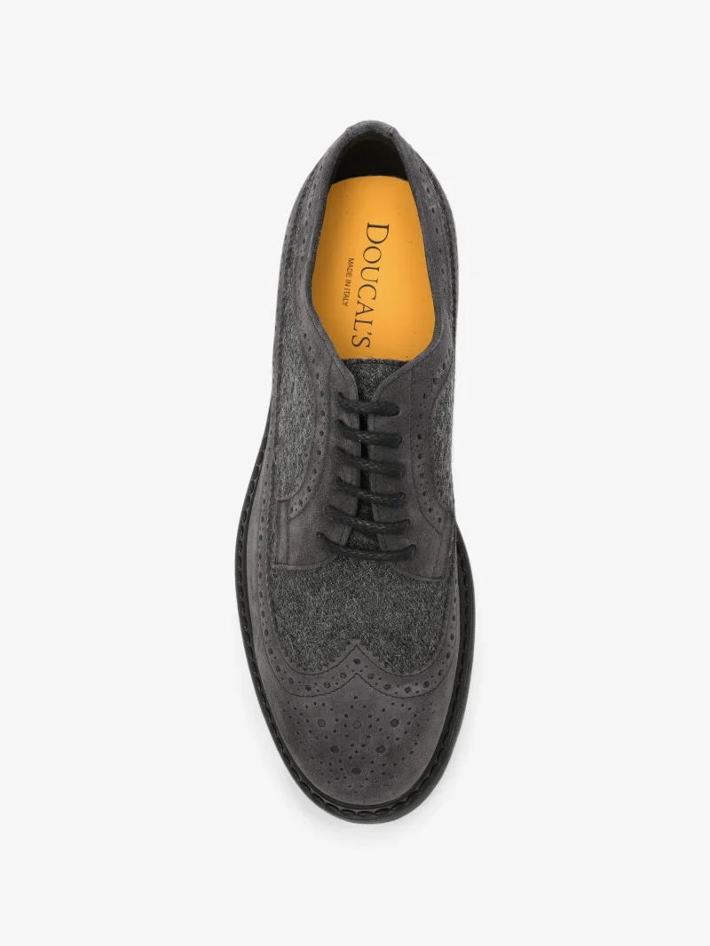 Pantofi Doucal's Brogue-Detail Panelled gri - imagine 4