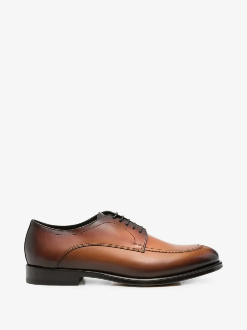 Pantofi Doucal's Deco Apron-Toe Derby maro