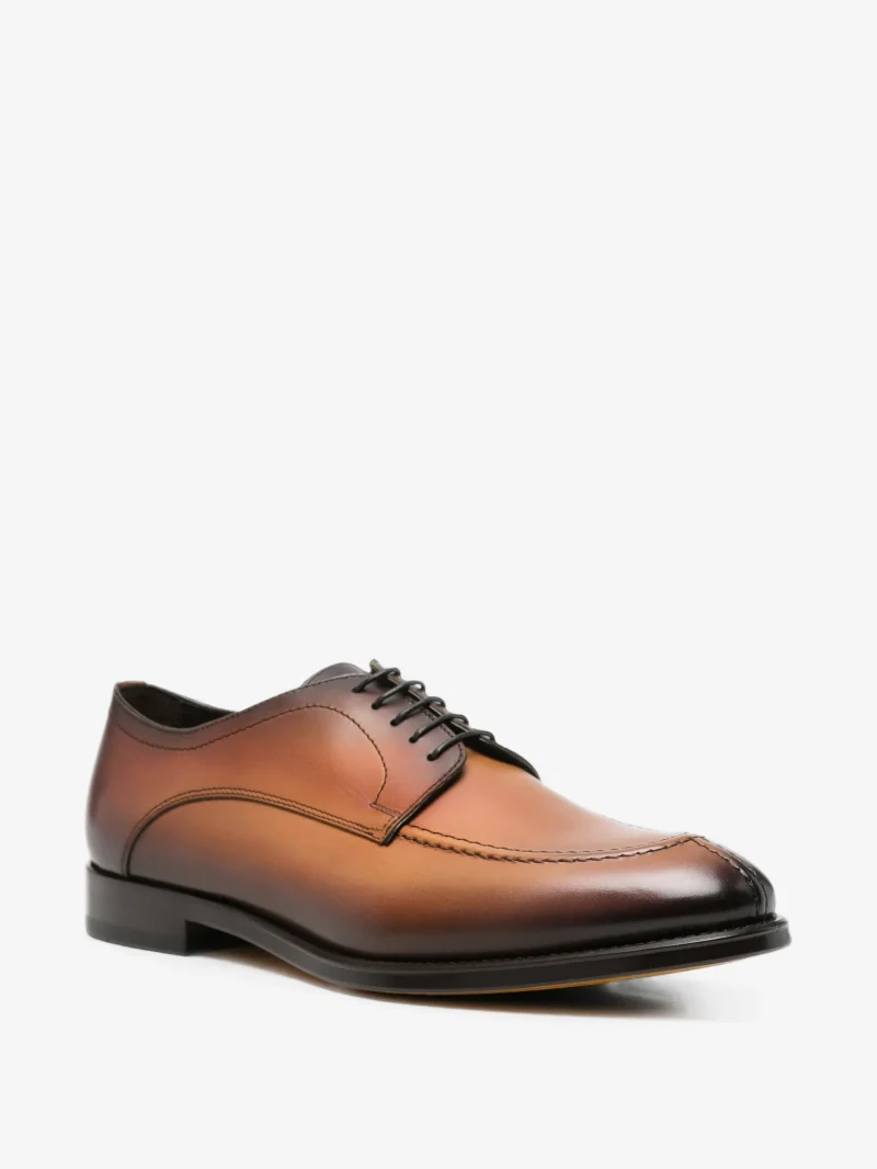 Pantofi Doucal's Deco Apron-Toe Derby maro - imagine 3