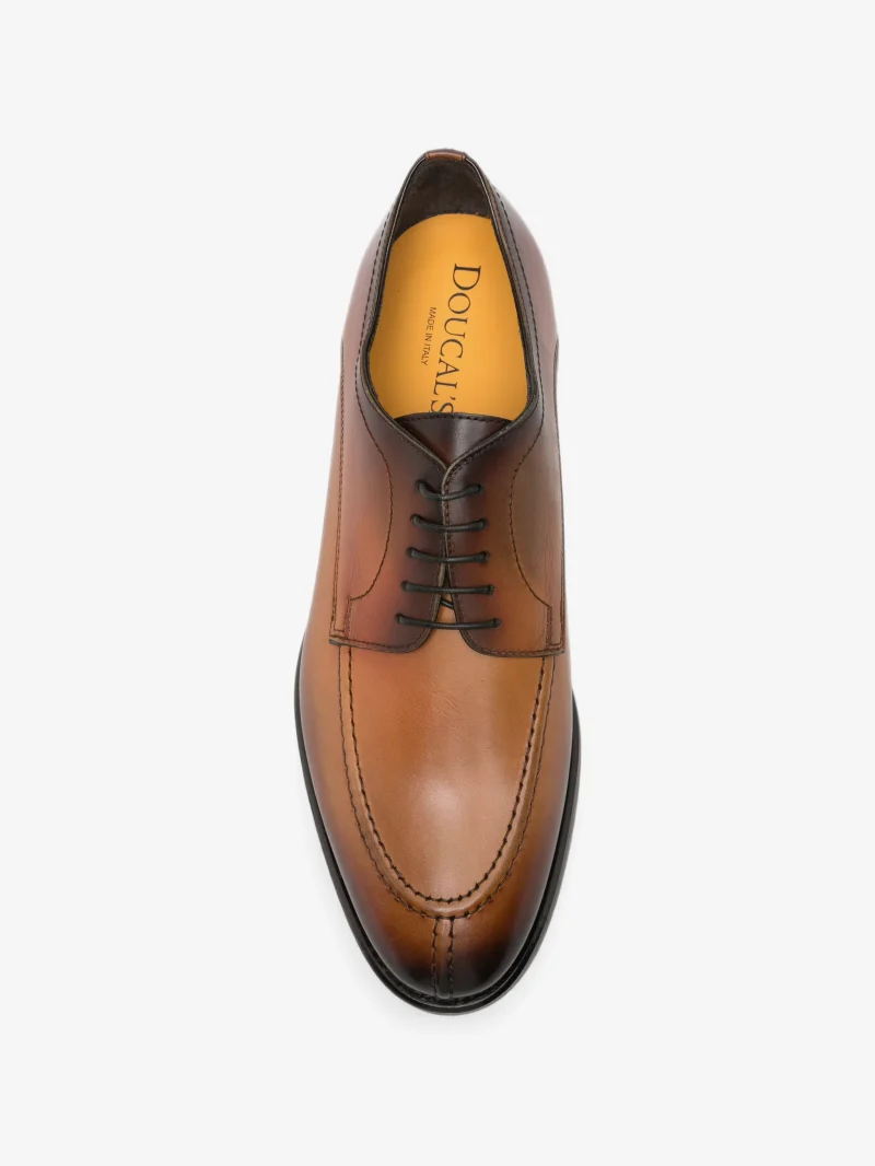 Pantofi Doucal's Deco Apron-Toe Derby maro - imagine 4