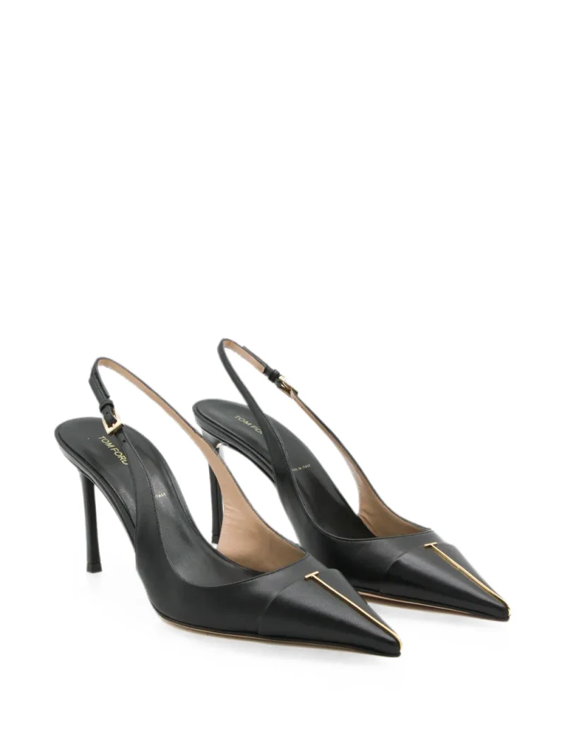 Pantofi pumps Tom Fotrd T-line Slingback negru - imagine 3