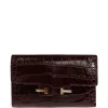 Portofel TOM FORD Crocodile-Effect T-clasp visiniu