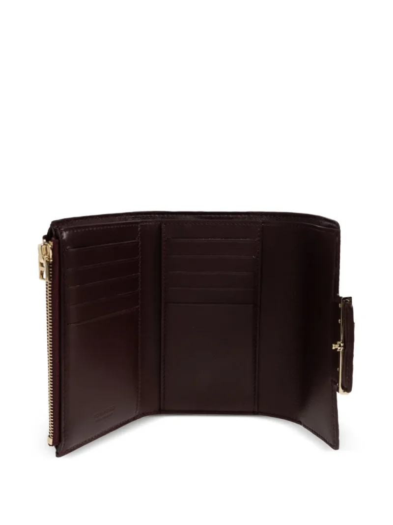 Portofel TOM FORD Crocodile-Effect T-clasp visiniu - imagine 4