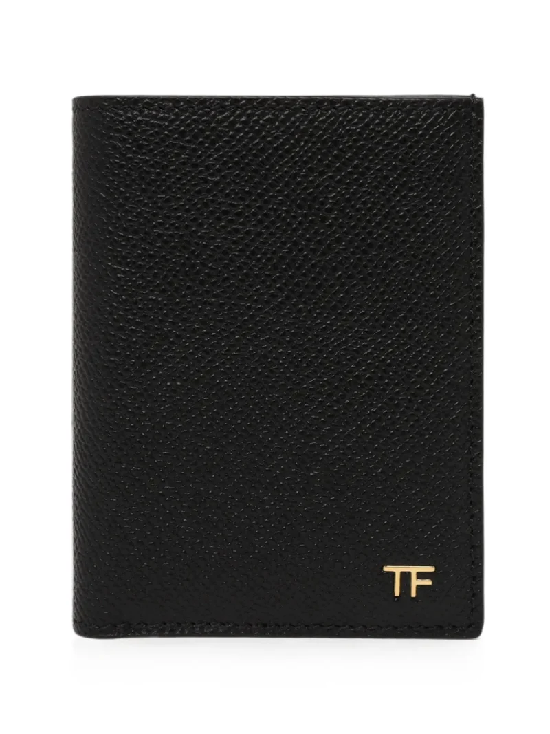 Portofel Tom Ford Small Grain Leather Folding negru