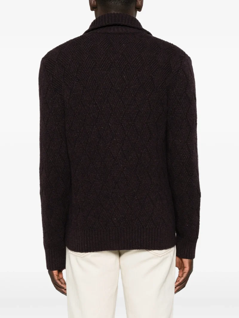Alternative view of Pulover Eleventy Diamond-Knit Zip-Up maro