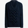 Pulover ETRO Ribbed Wool-Blend bleumarin