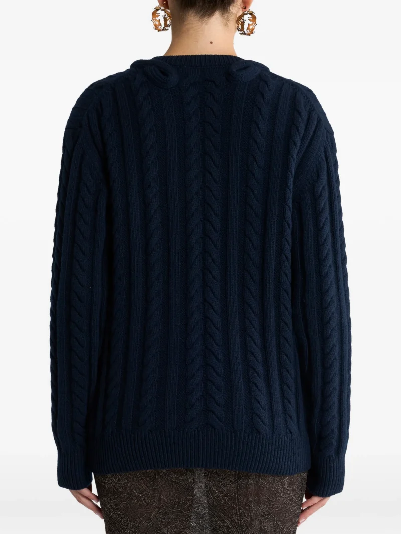 Pulover ETRO Ribbed Wool-Blend bleumarin - imagine 4
