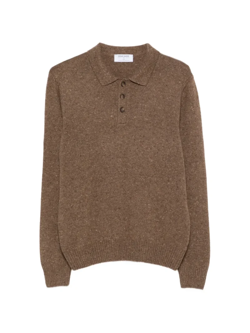 Pulover Gran Sasso Button Fastening maro