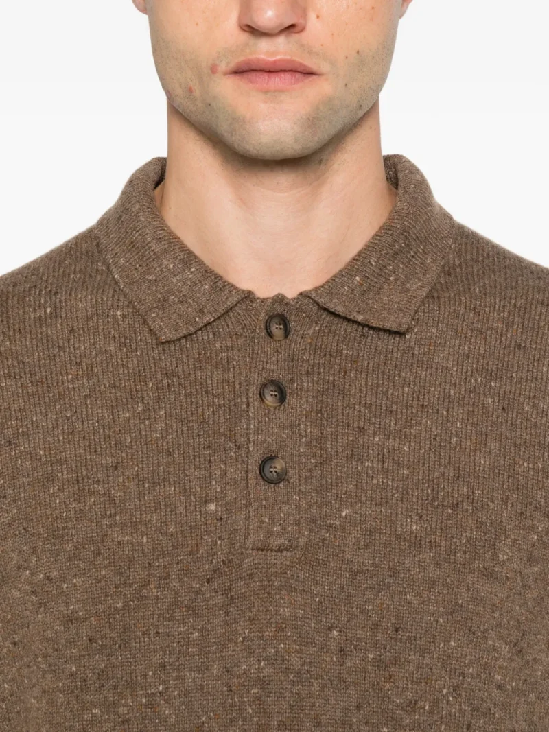 Pulover Gran Sasso Button Fastening maro - imagine 5
