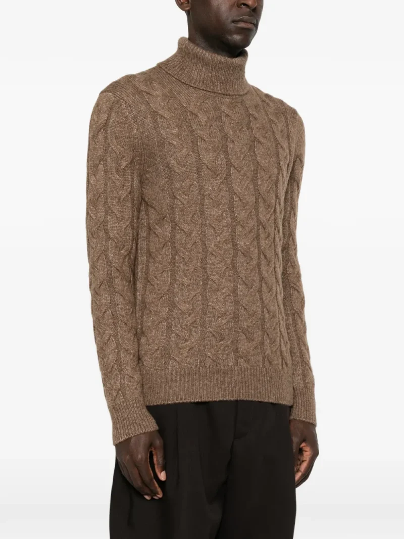 Alternative view of Pulover Gran Sasso Cable-knit Roll-neck maro
