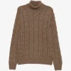 Pulover Gran Sasso Cable-knit Roll-neck maro