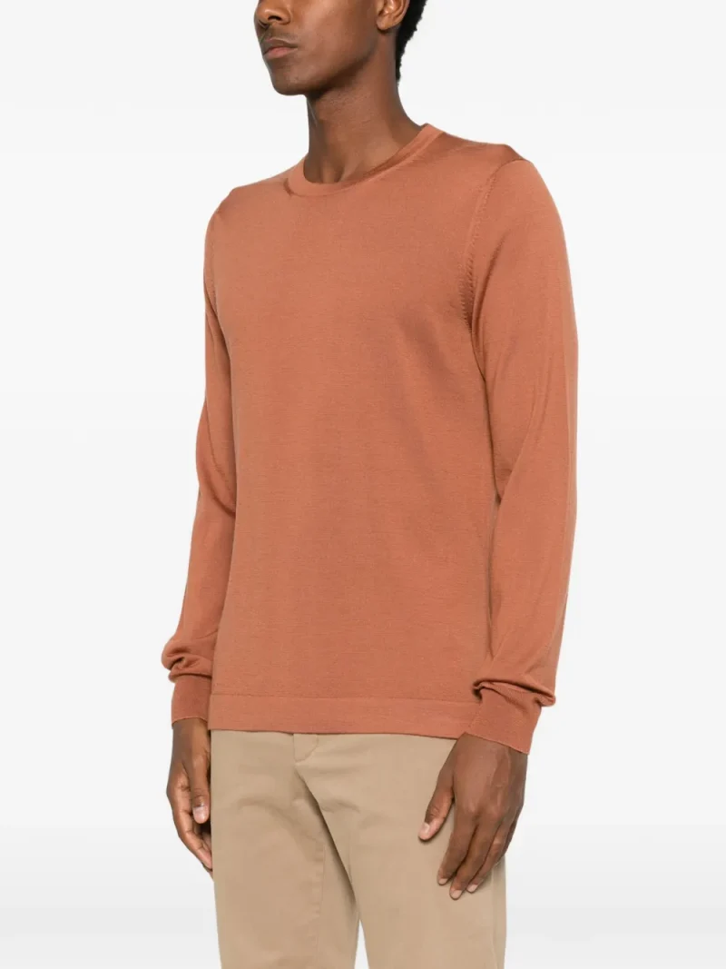 Pulover Gran Sasso Crew-Neck Wool portocaliu - imagine 3