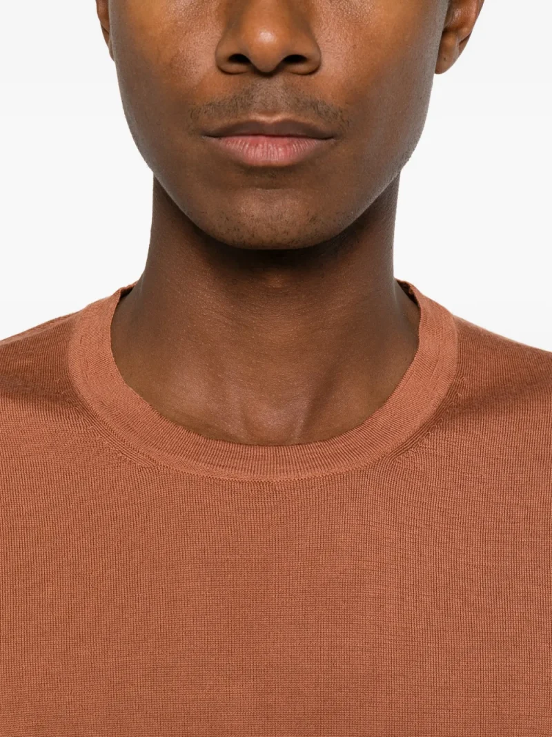 Pulover Gran Sasso Crew-Neck Wool portocaliu - imagine 5