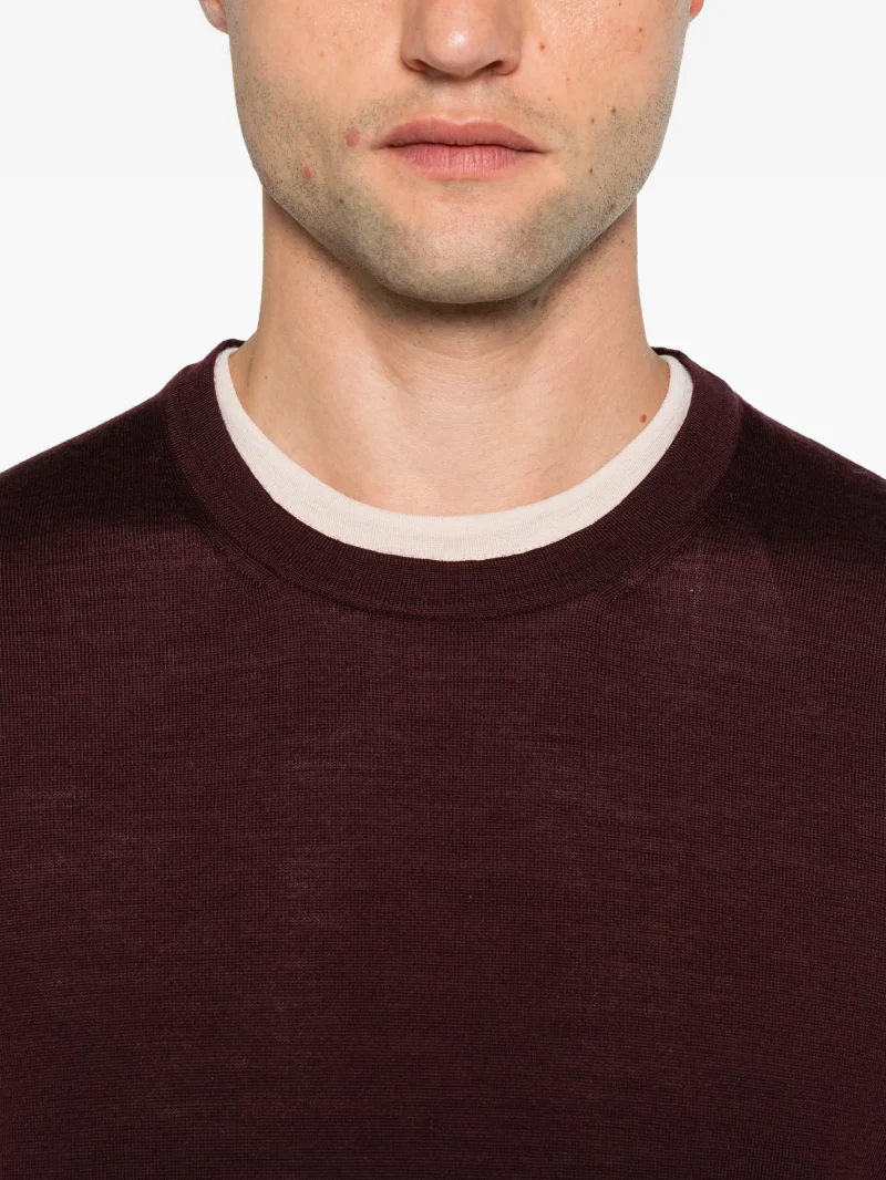 Pulover Gran Sasso Crew-Neck Wool visiniu - imagine 5