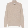 Pulover Gran Sasso Diamond-Knit Roll-Neck bej