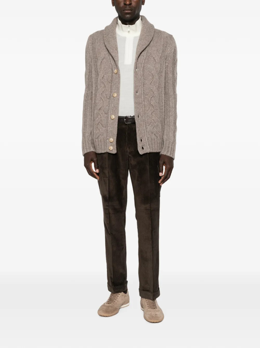Pulover Gran Sasso Half Zip alb - imagine 4