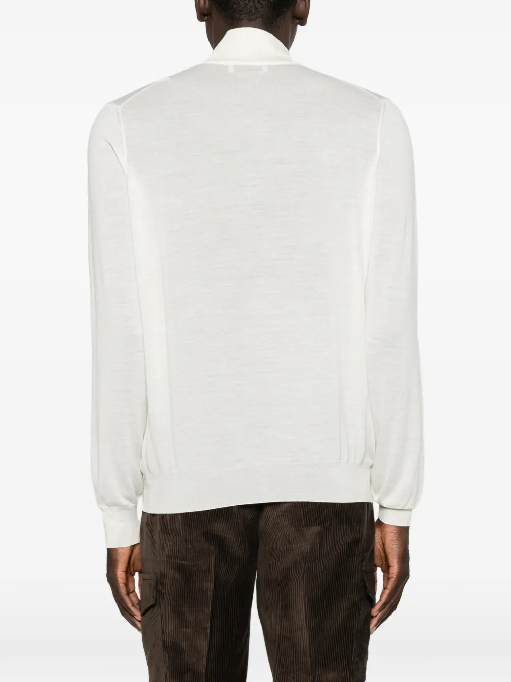 Pulover Gran Sasso Half Zip alb - imagine 2