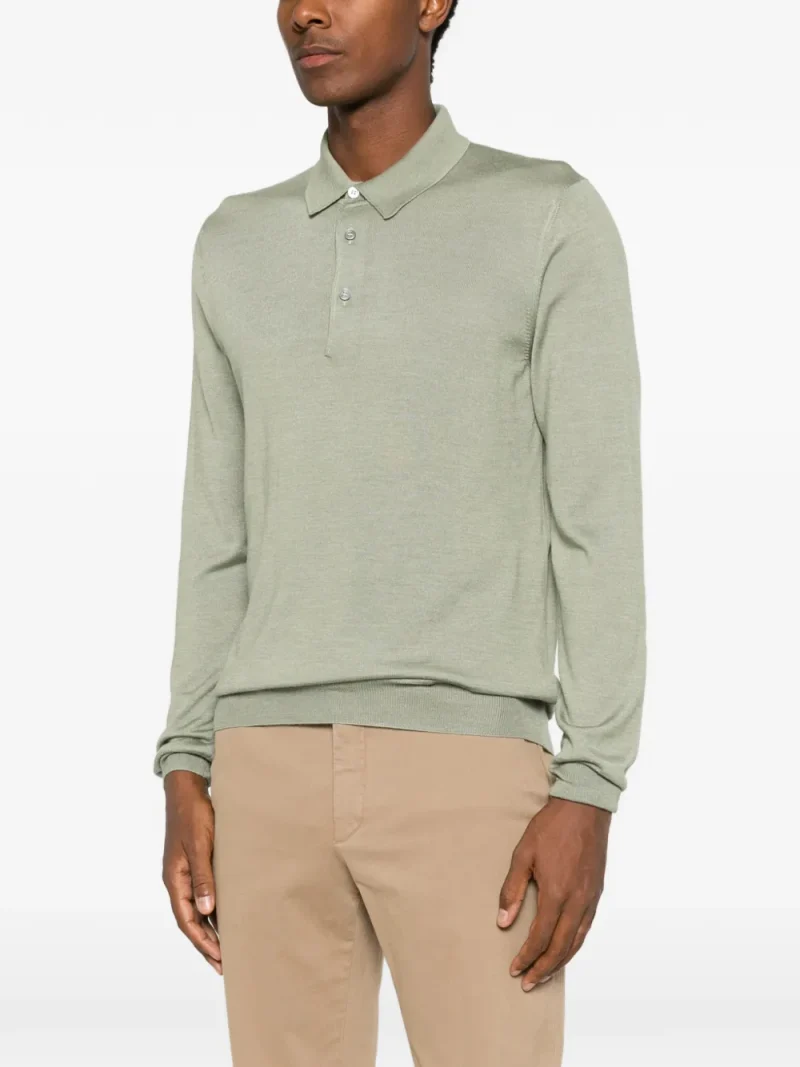 Pulover Gran Sasso Long-Sleeve Polo khaki - imagine 3