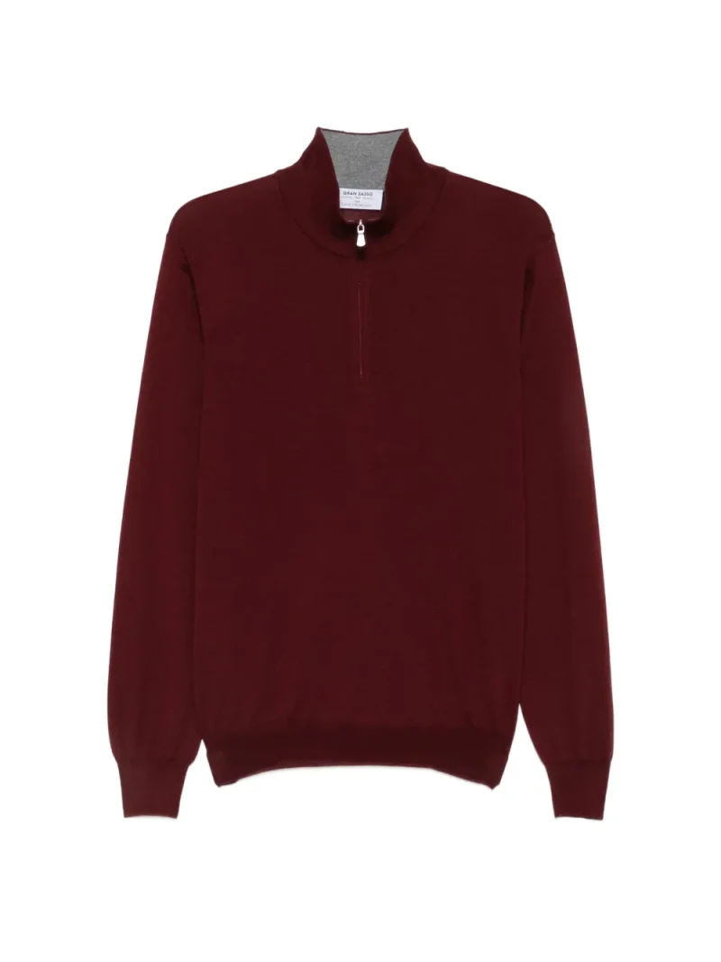 Pulover Gran Sasso Quarter Zip visiniu