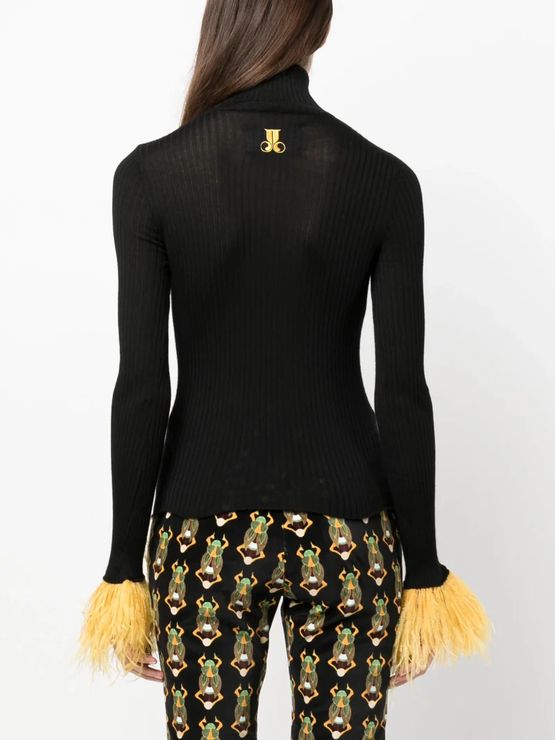 Alternative view of Pulover La DoubleJ Feather-Cuff Ribbed-Knit negru