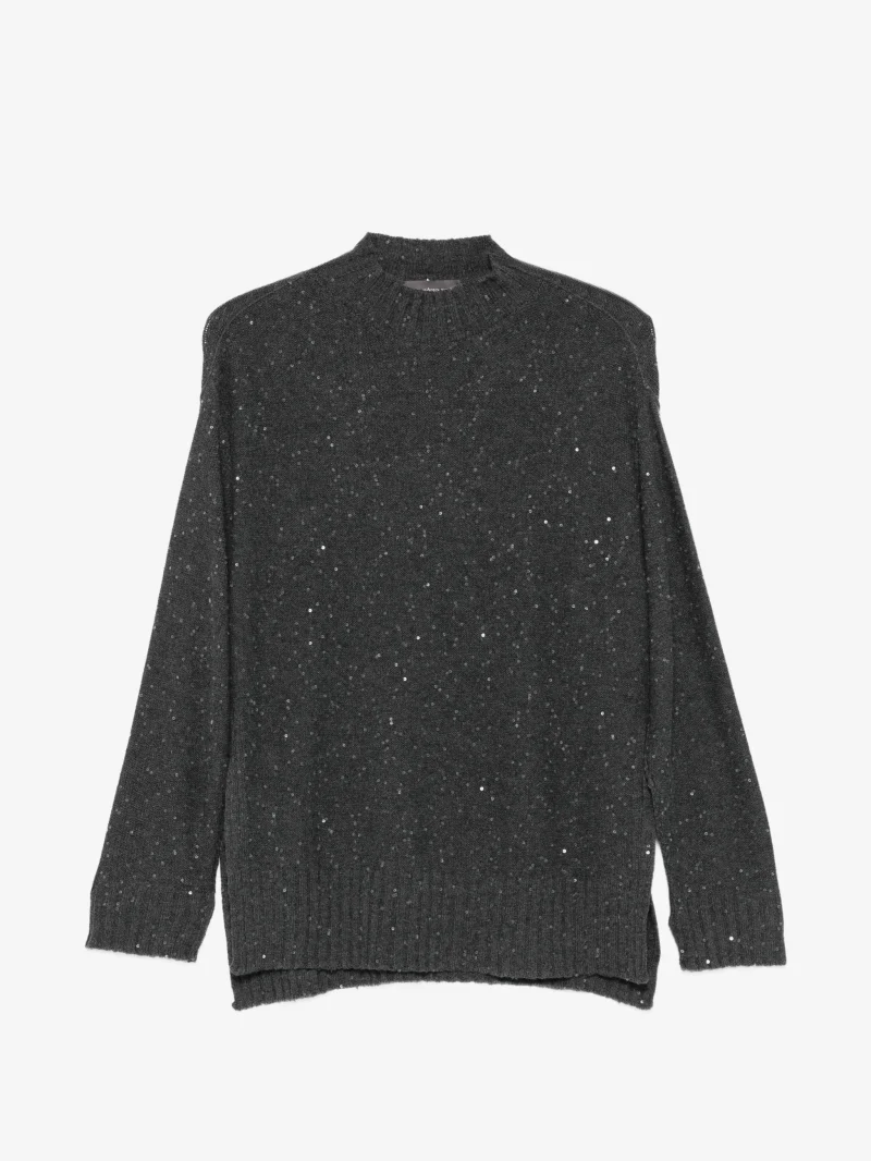 Pulover Lorenta Antoniazzi sequin-embellished side-slit