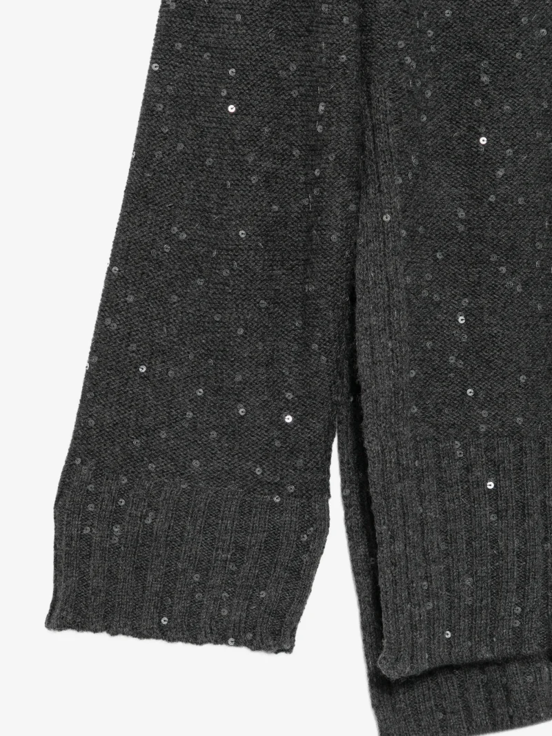 Pulover Lorenta Antoniazzi sequin-embellished side-slit - imagine 3