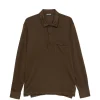 Pulover polo Tom Ford Long-Sleeve Pique maro