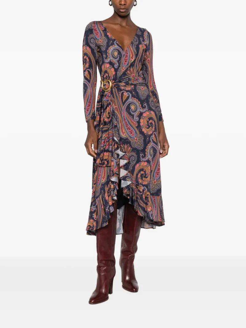 Rochie ETRO Paisley-Print Ruffled multicolor - imagine 4