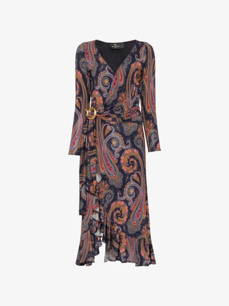 Rochie ETRO Paisley-Print Ruffled multicolor