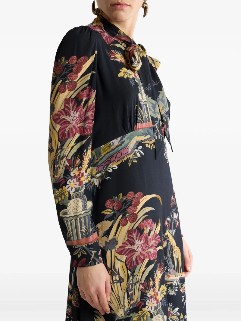 Rochie maxi Etro Silk Printed multicolor - imagine 4
