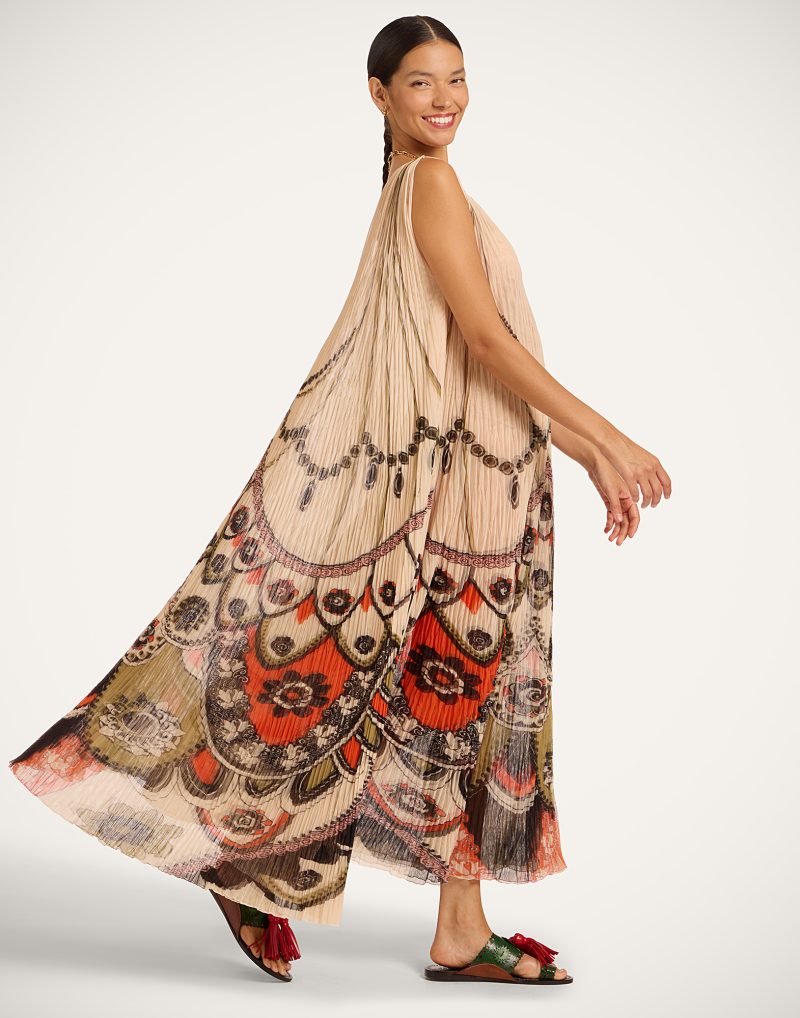 Rochie maxi La Double J Plume Placee in Techno Tulle ecru - imagine 4