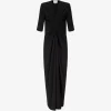 Rochie maxi LouLou de Saison Willa Gathered-Detailing negru