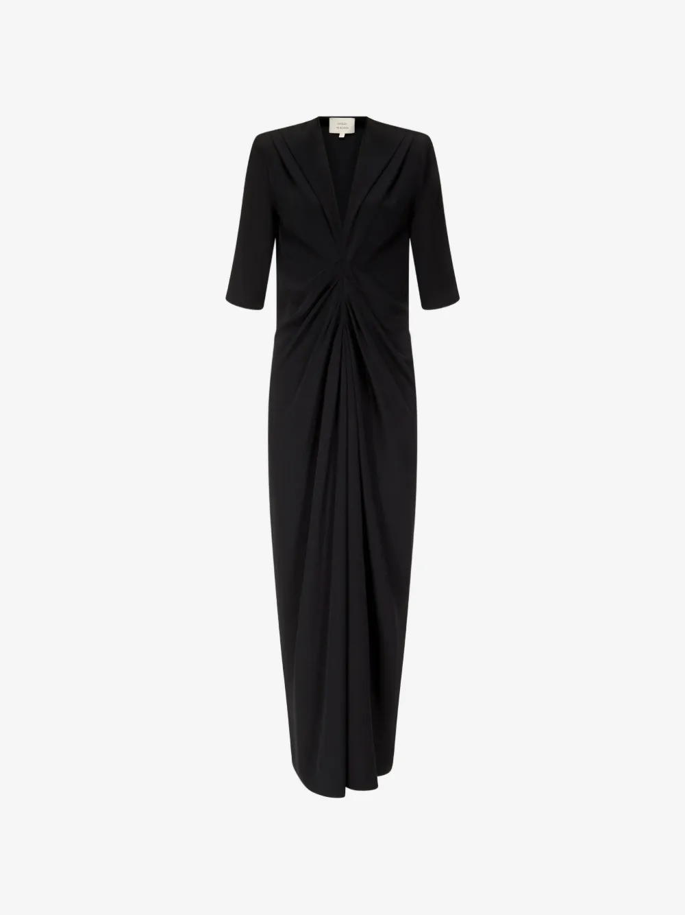 Rochie maxi LouLou de Saison Willa Gathered-Detailing negru