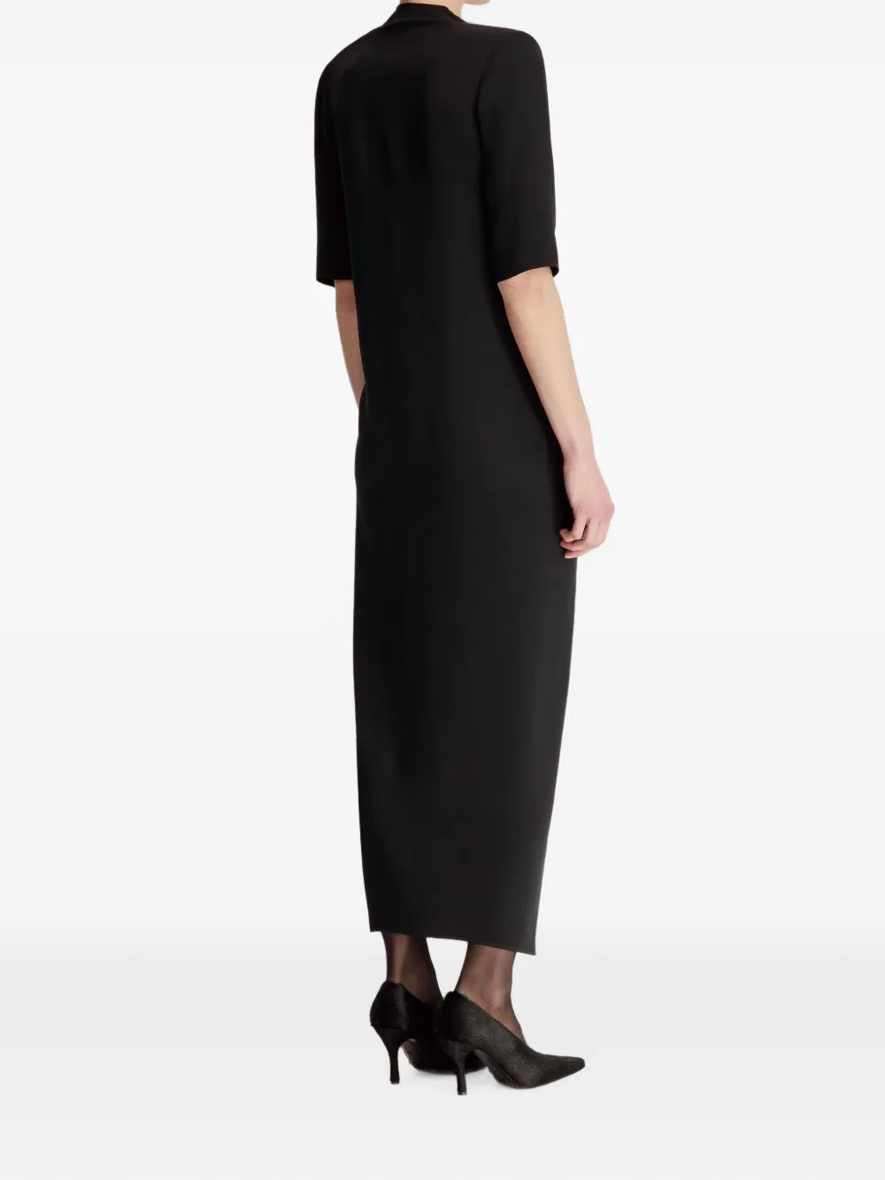 Rochie maxi LouLou de Saison Willa Gathered-Detailing negru - imagine 2