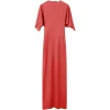 Rochie maxi Stella McCartney Cape-Sleeve Open-Back rosu