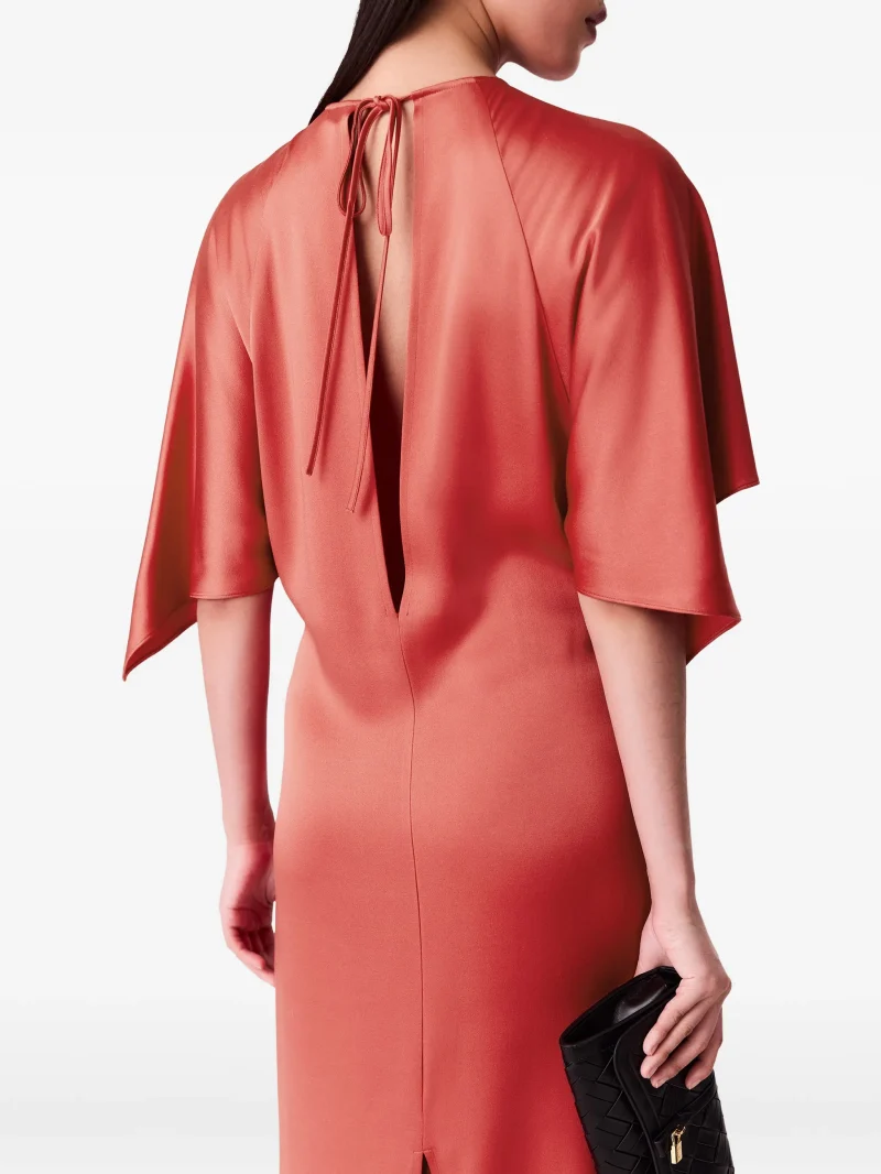 Alternative view of Rochie maxi Stella McCartney Cape-Sleeve Open-Back rosu