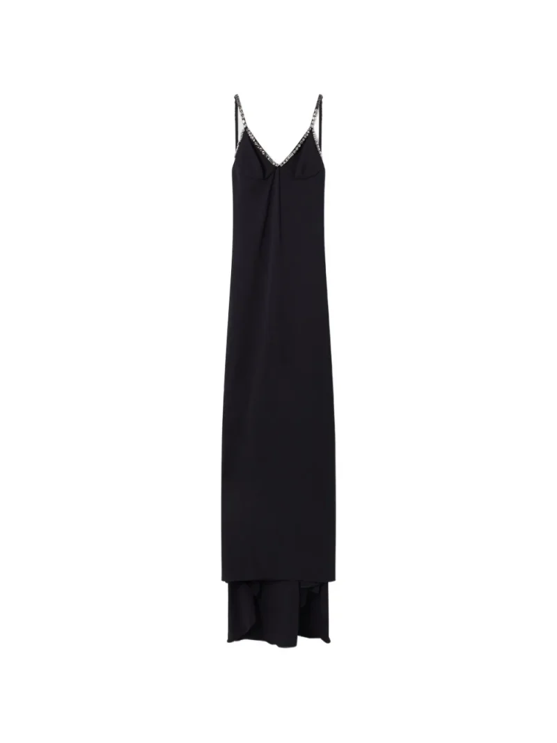 Rochie maxi Stella McCartney Embellished Textured Gown negru