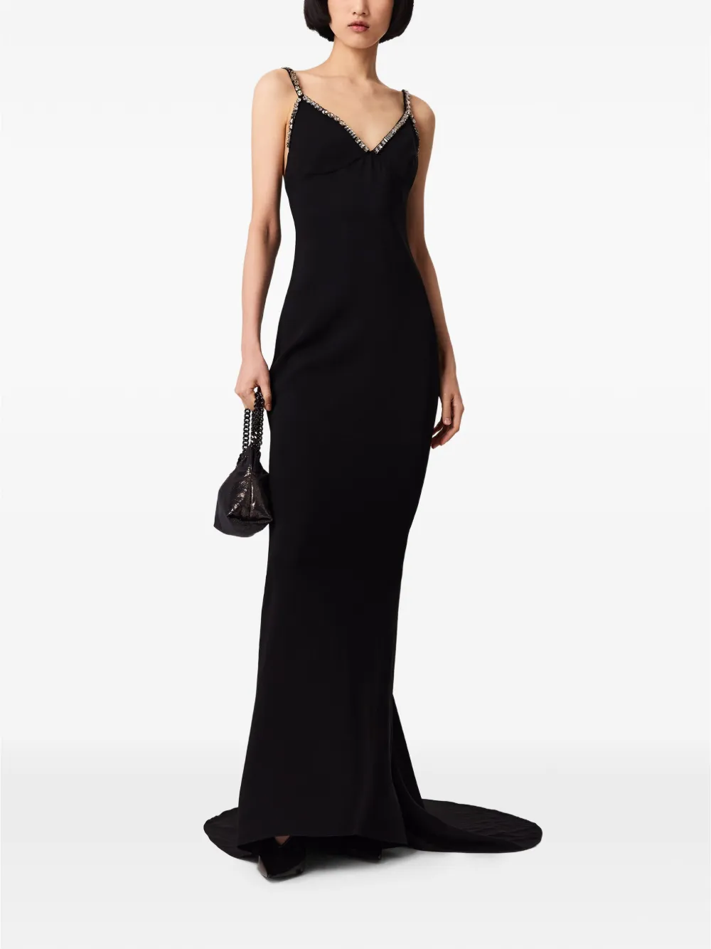 Rochie maxi Stella McCartney Embellished Textured Gown negru - imagine 3
