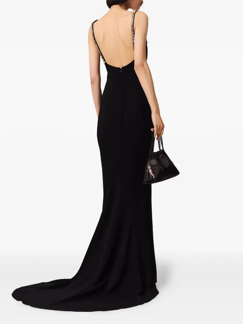 Alternative view of Rochie maxi Stella McCartney Embellished Textured Gown negru