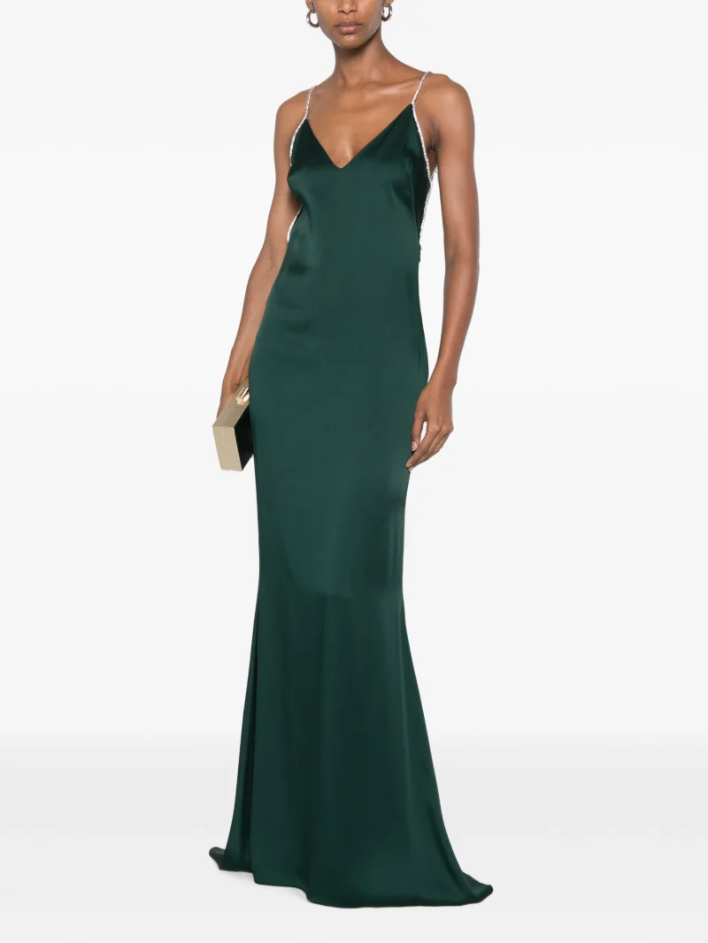 Rochie maxi Tom Ford Crystal-Embellished Backless Gown verde - imagine 3