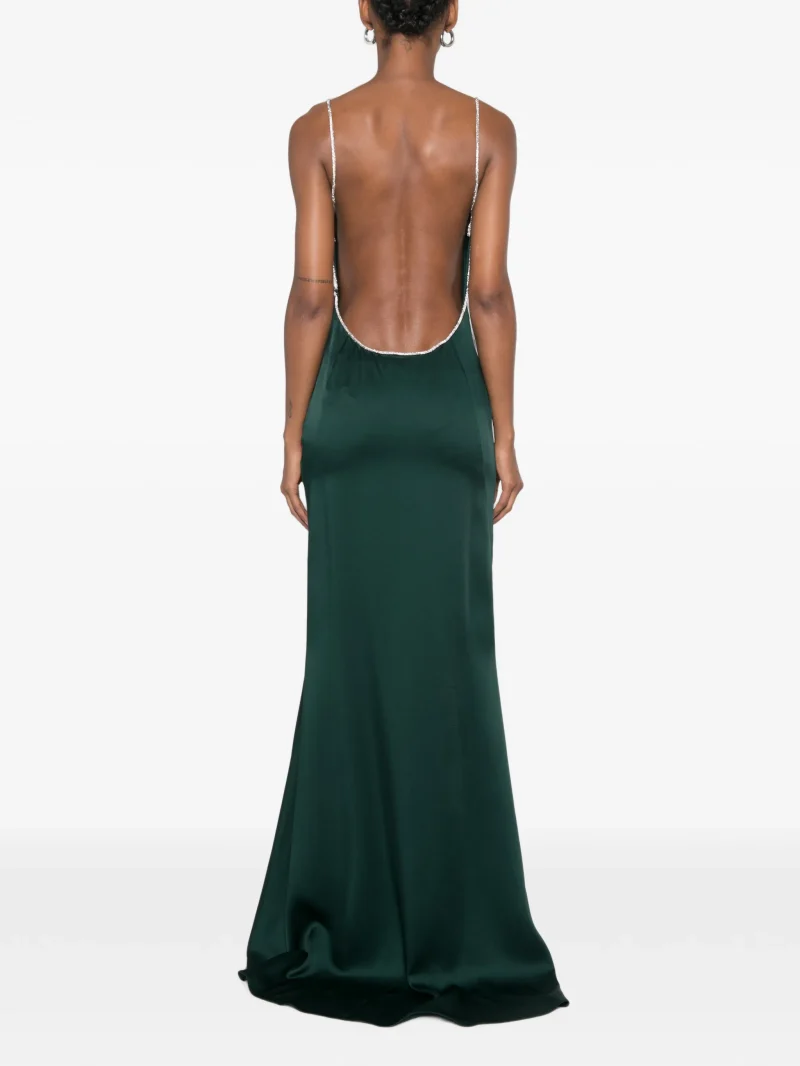 Alternative view of Rochie maxi Tom Ford Crystal-Embellished Backless Gown verde
