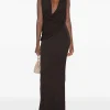 Rochie maxi Tom Ford Draped Neck maro