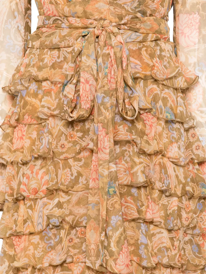 Rochie maxi Zimmermann Ruffled Floral-Print multicolor - imagine 3