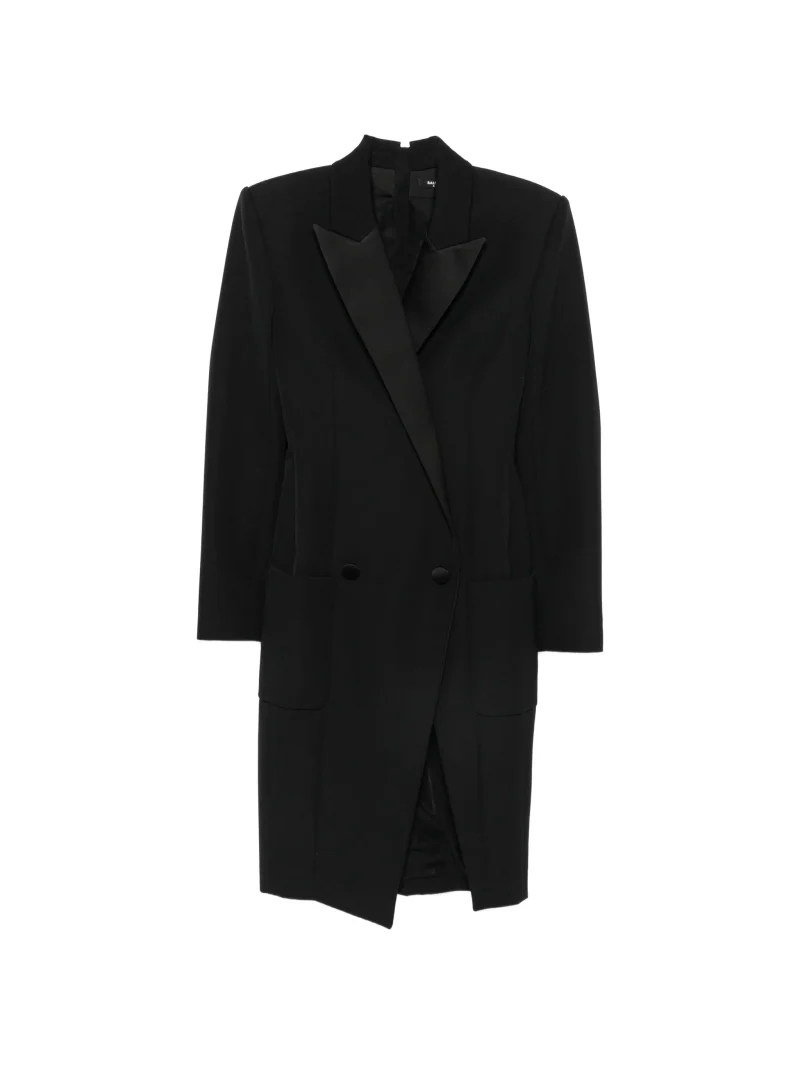 Rochie midi Balmain Double-Breasted negru