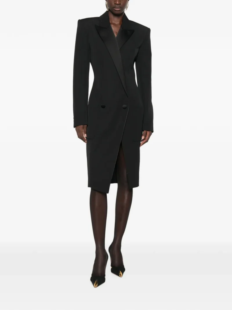 Rochie midi Balmain Double-Breasted negru - imagine 4