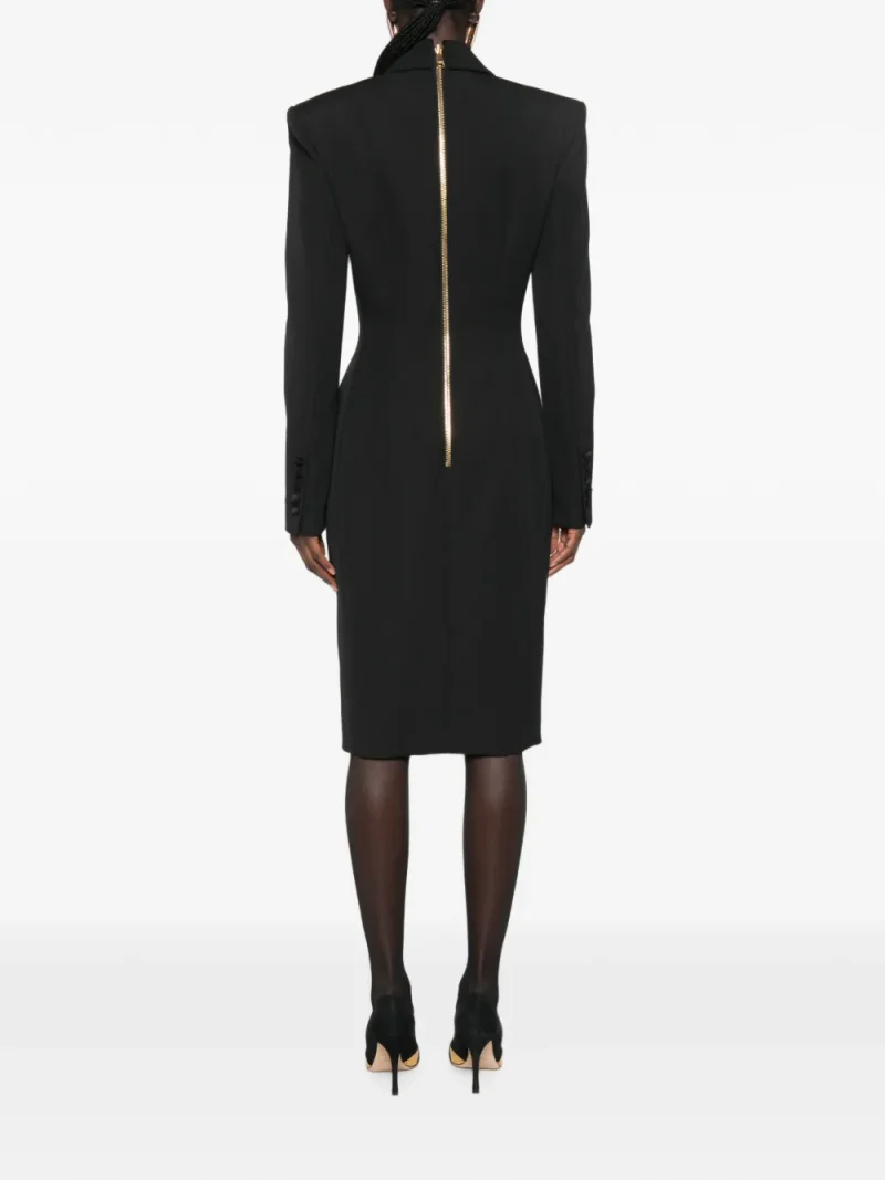 Alternative view of Rochie midi Balmain Double-Breasted negru