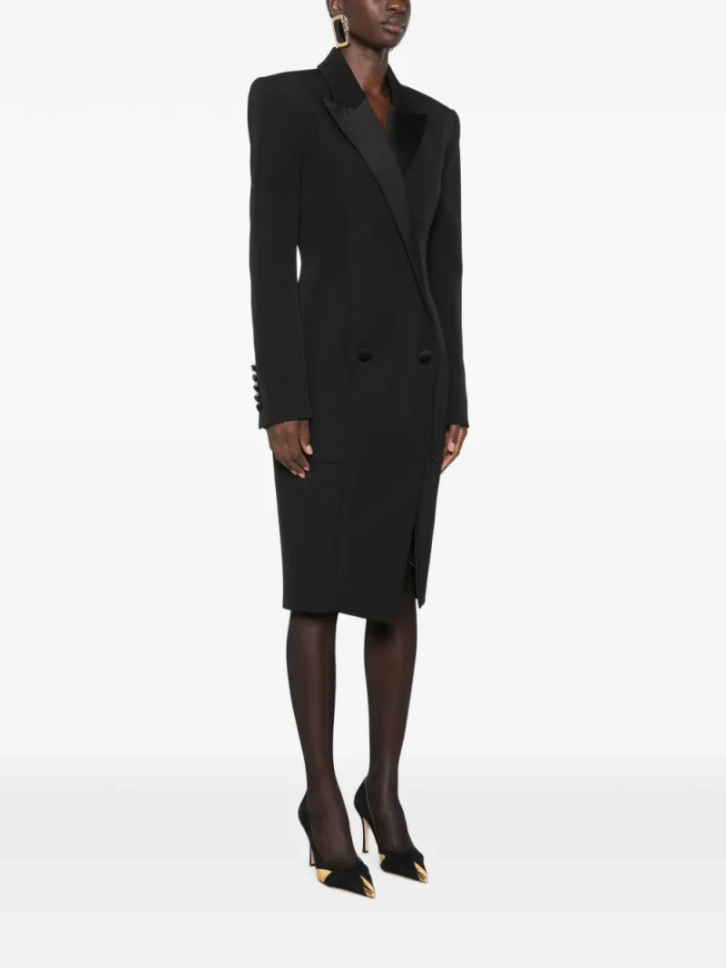 Rochie midi Balmain Double-Breasted negru - imagine 3