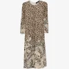 Rochie midi ETRO Leopard-Print maro